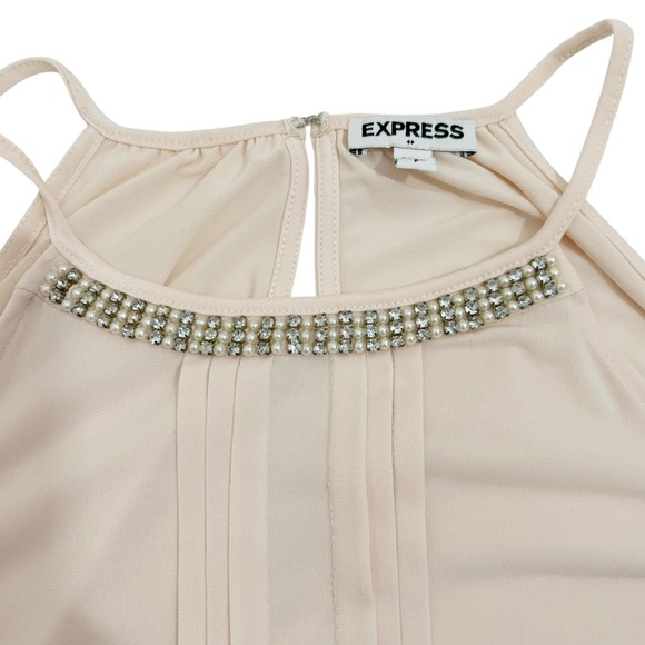 Express Factory Small Pink Halter Embellished Neckline Strapless Top - Picture 5 of 11